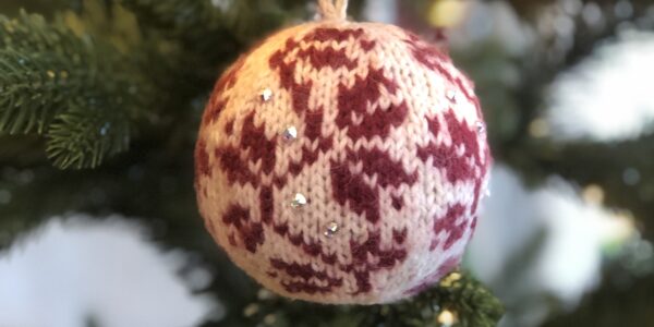 Photo of knitted Christmas ball